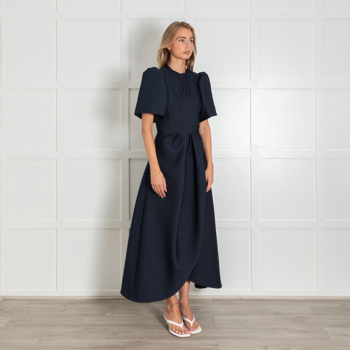 Suzannah London Delphine Navy Jacquard Dress