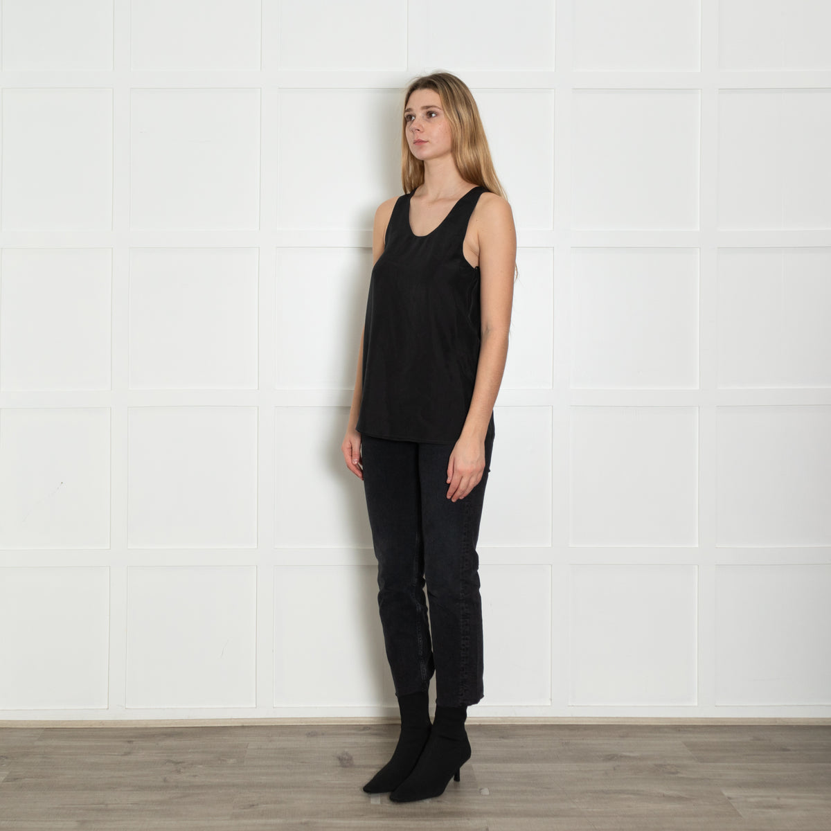 Chloe Black Silk Vest Top