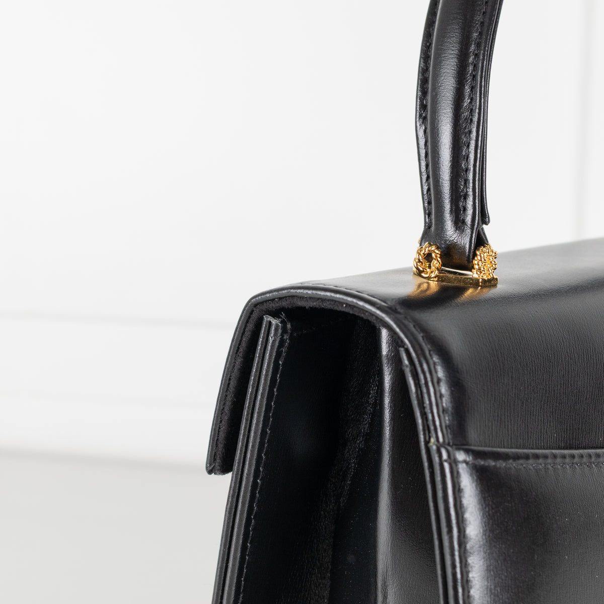 Launer London Black Traviata Top Handle Handbag