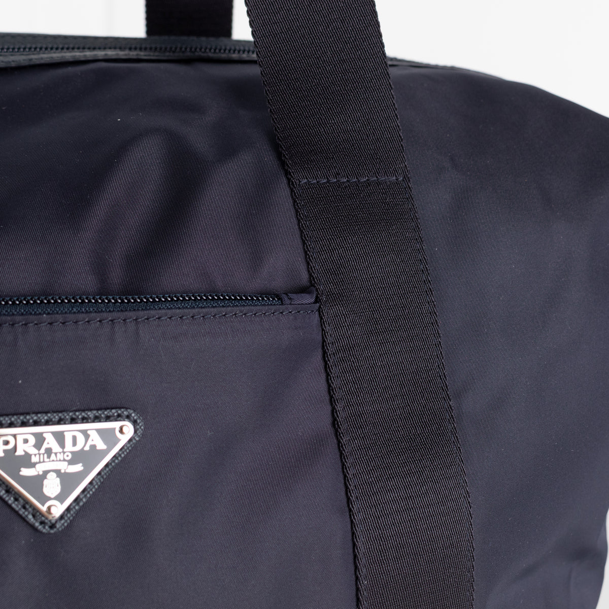 Prada Navy Re-Nylon and Saffiano Leather Duffle Bag