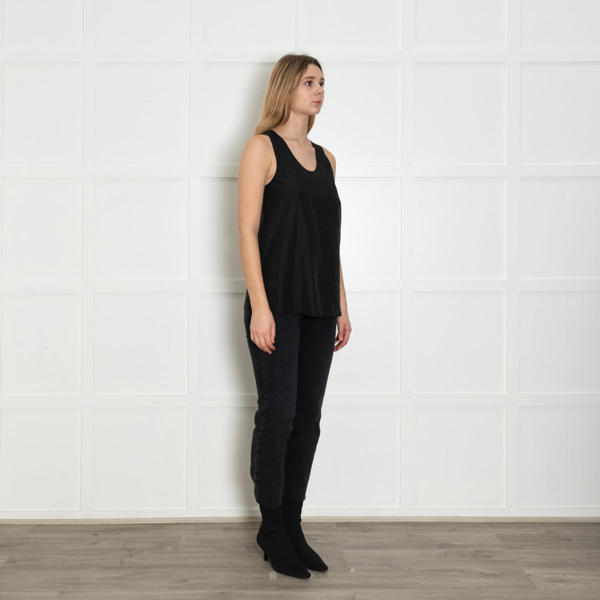 Chloe Black Silk Vest Top