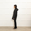 Sandro Black Reversible Soft Shearling Hooded Coat