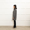 Peserico Grey Check Fur Collar Short Coat
