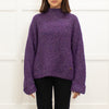 Agnes B Purple Lurex Ribbed Sweater