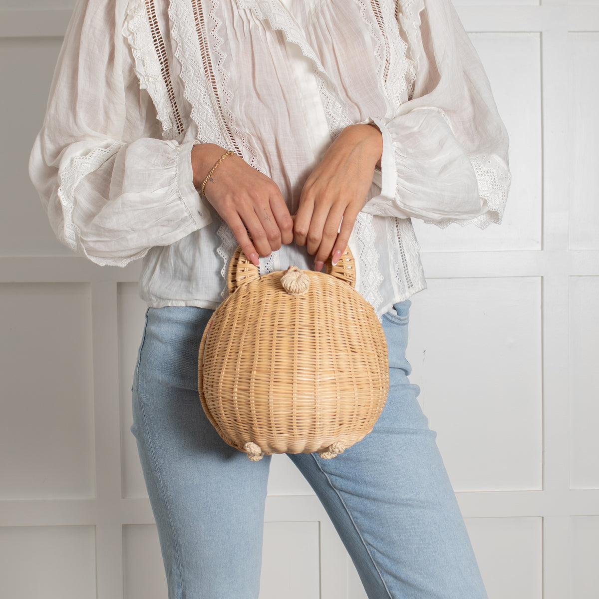 Cult Gaia Millie Rattan Bag