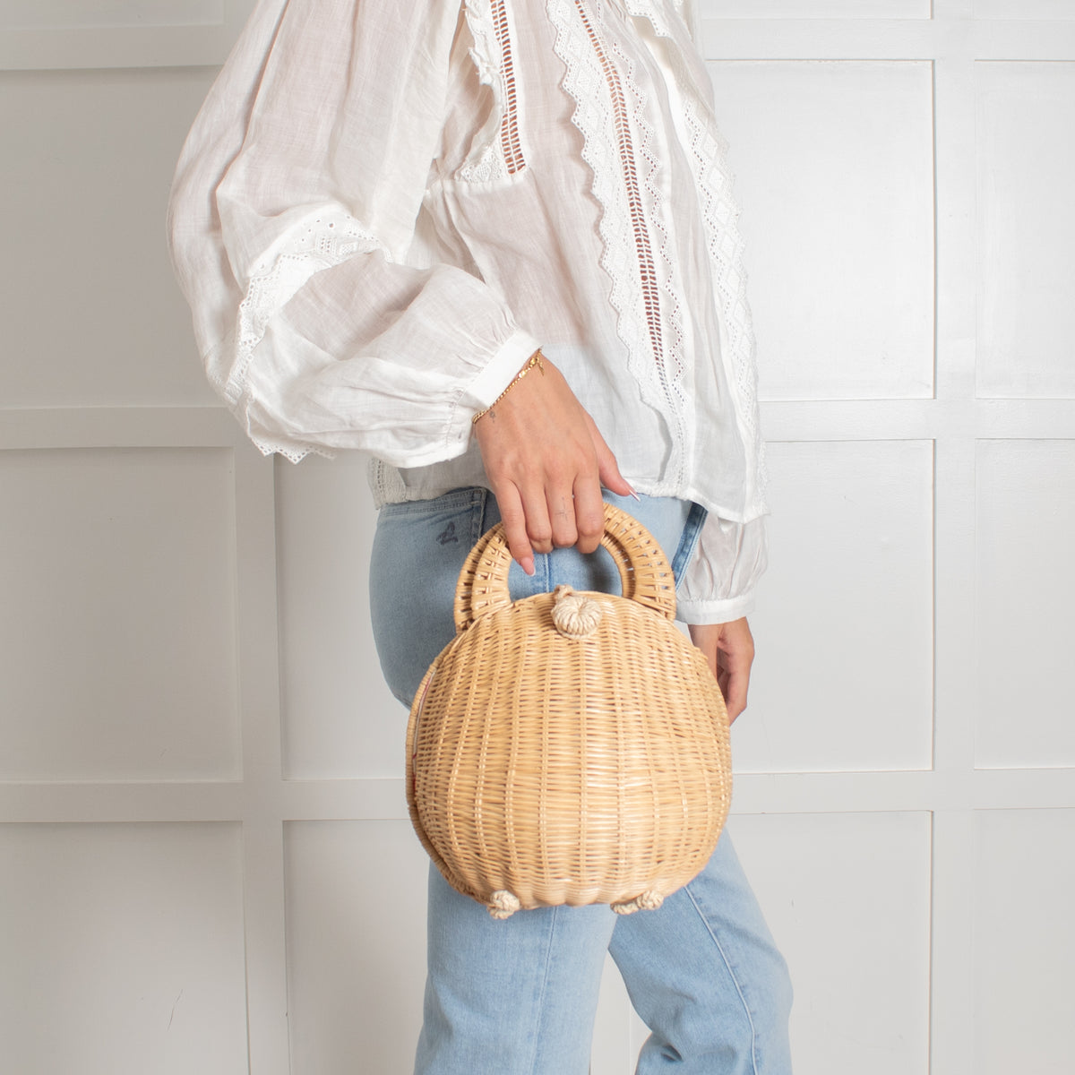 Cult Gaia Millie Rattan Bag