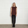 Brunello Cucinelli Burgundy Sleevless Silk Top