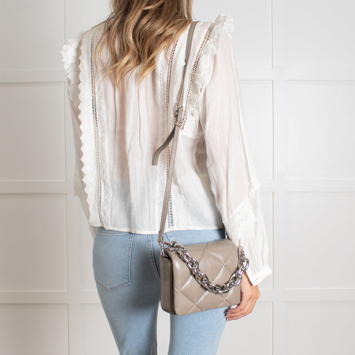 Stand Studio Taupe Brynn Quilted Bag