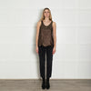 Chloe Brown Sequin Vest Top