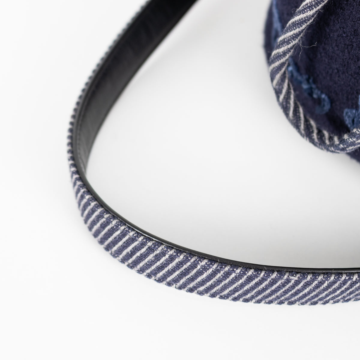 Chanel Navy Felt Black Leather Trim Paris Hamburg Bucket Bag