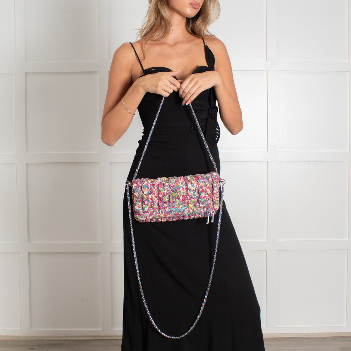 Zadig & Voltaire Preloved Rock Knitted Mix Clutch With Detachable Chain Strap