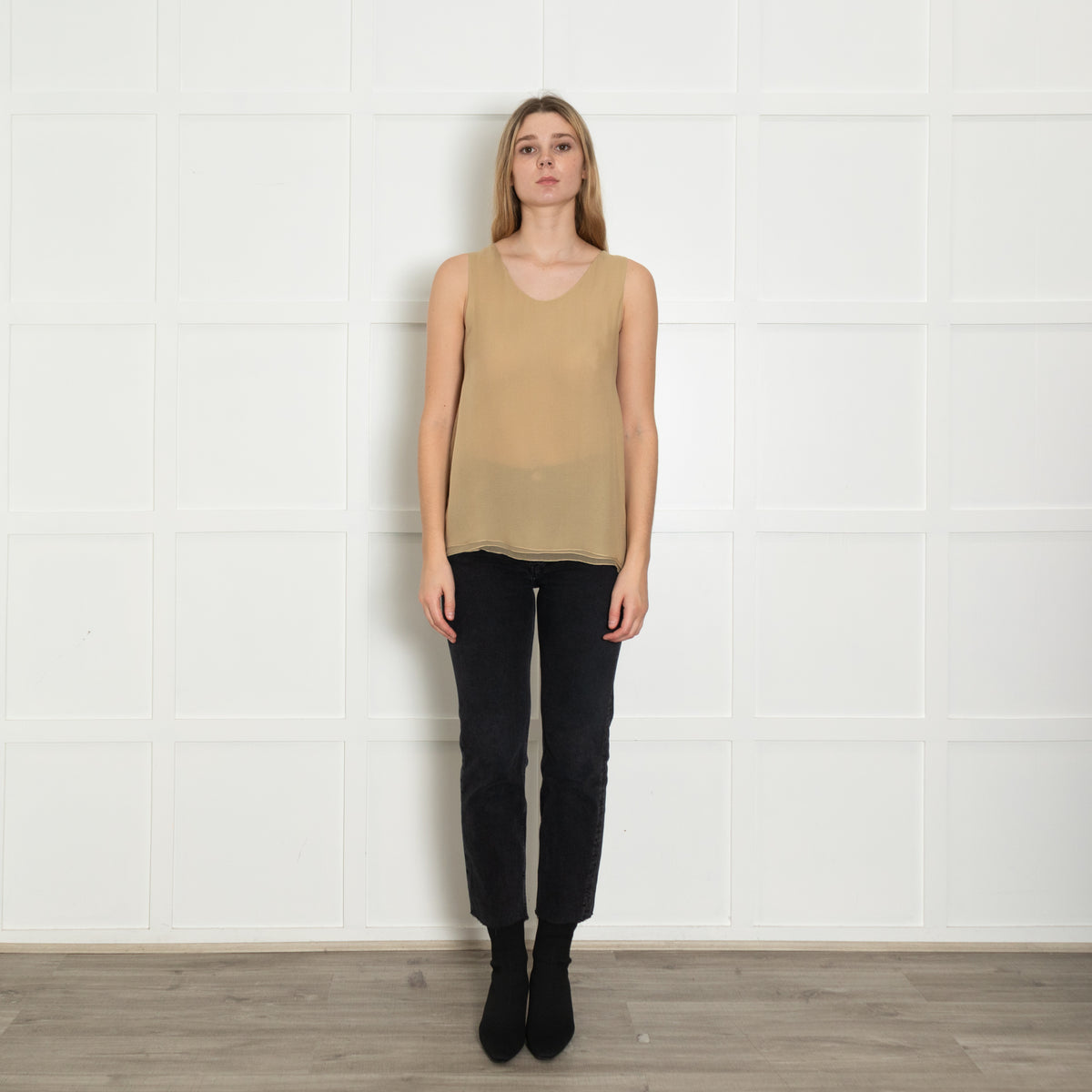 Chloe Mustard Silk Vest Top