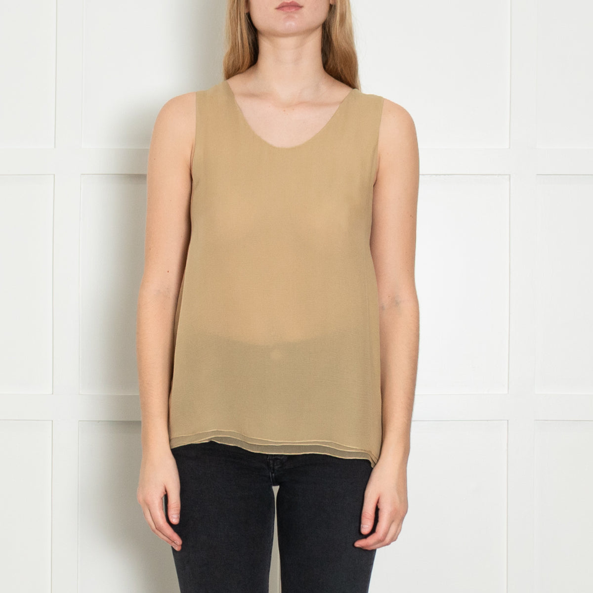 Chloe Mustard Silk Vest Top