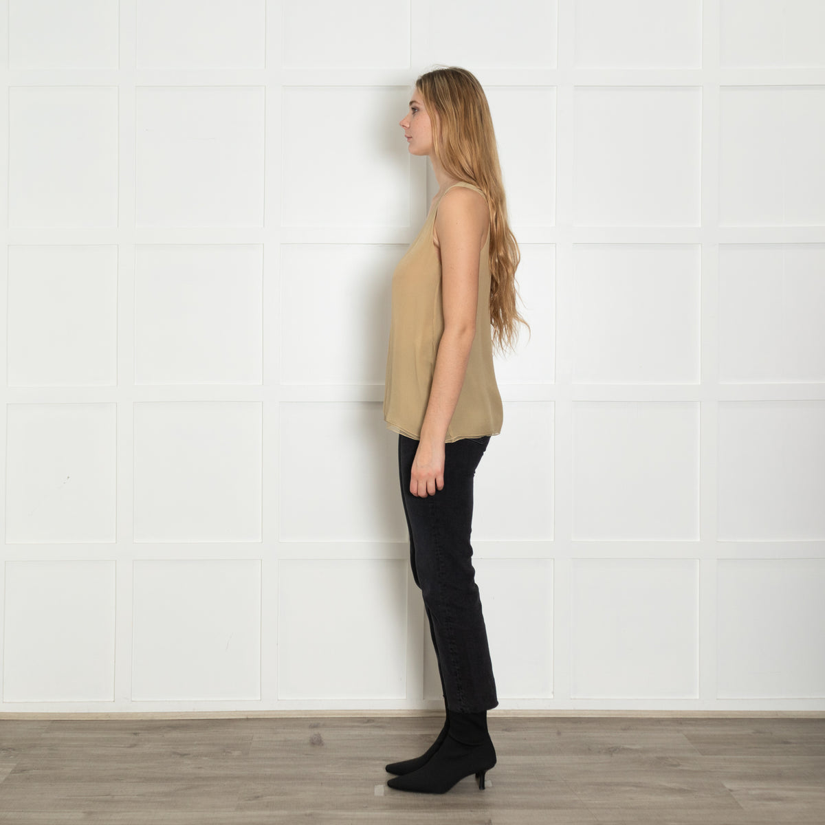 Chloe Mustard Silk Vest Top