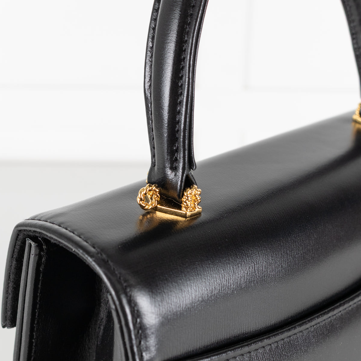 Launer London Black Traviata Top Handle Handbag