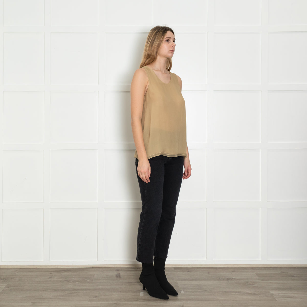 Chloe Mustard Silk Vest Top