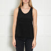Chloe Black Pocket Front Silk Vest Top