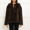 Ba & Sh Brown Faux Fur Short Jacket