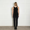 Chloe Black Pocket Front Silk Vest Top