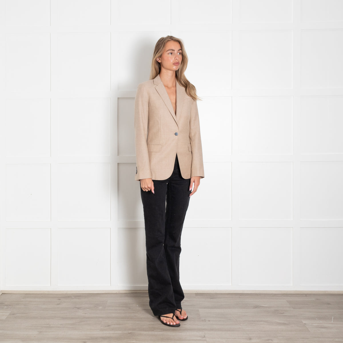 Theory Oatmeal Single Breasted Blazer