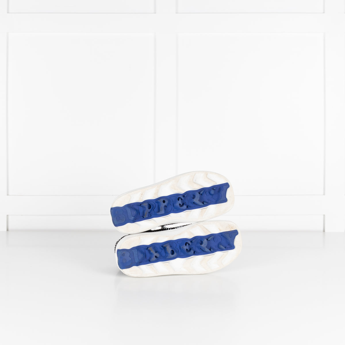 Burberry Black White Check Knit Box Trainers