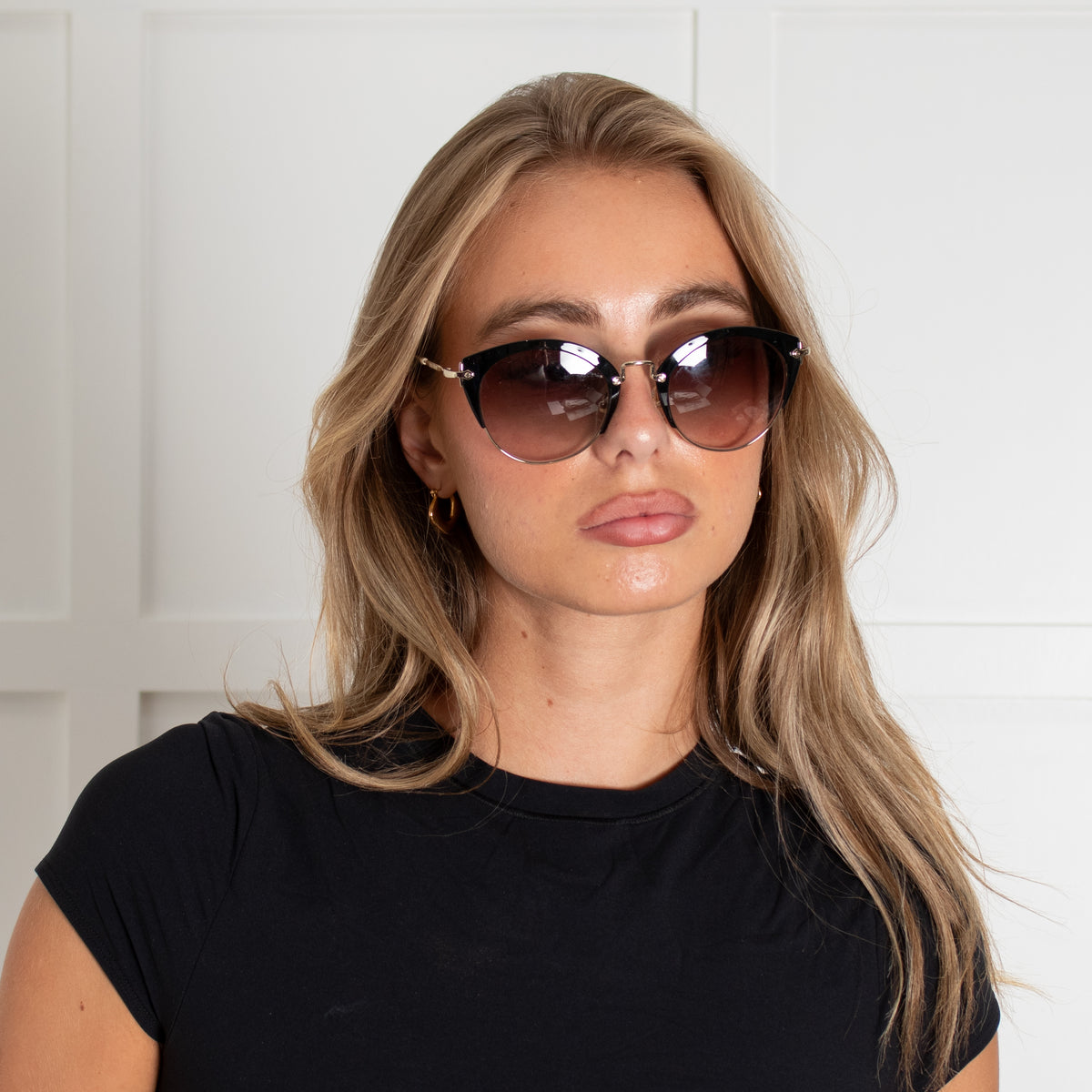 Miu Miu Black And Gold Grey Fade Sunglasses