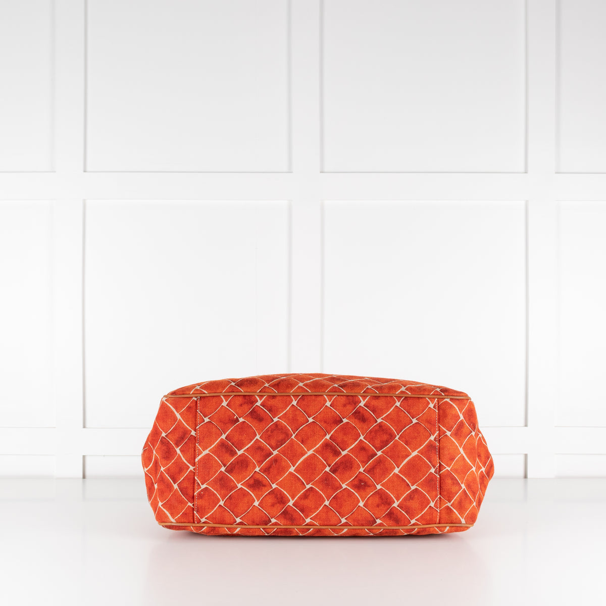Bottega Veneta Beige Orange Baltic Canvas Tote Bag with Leather Handles