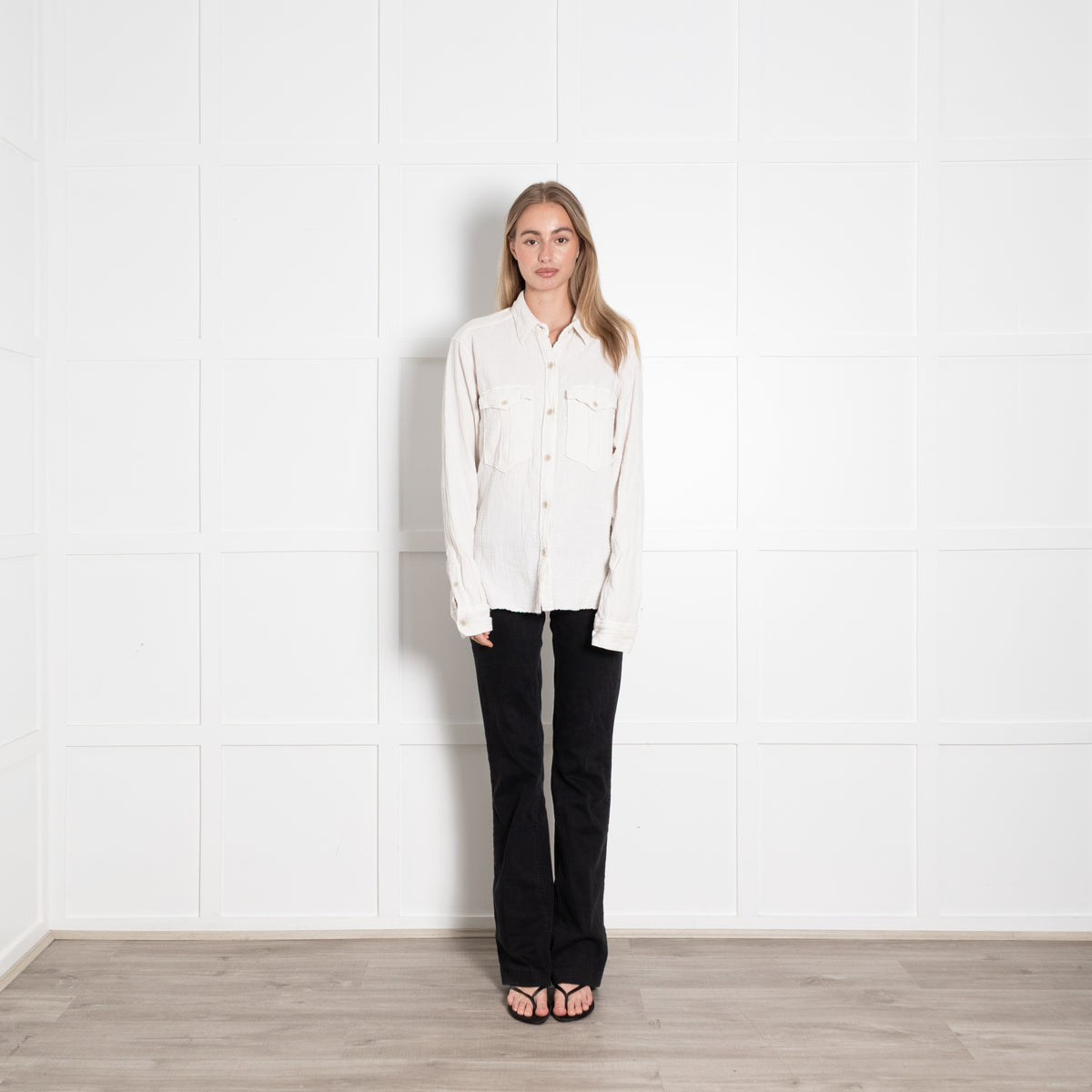 Marant Etoile White Textured Button Down Shirt