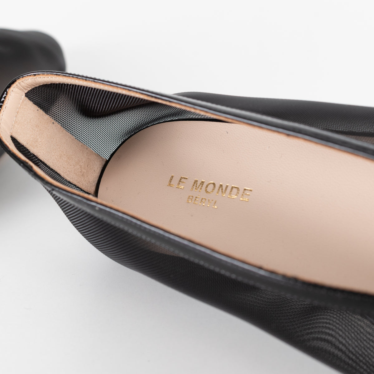 Le Monde Beryl Luna Black Mesh Ballet Flats