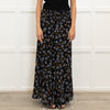 Me + Em Black Grey Brown Floral Maxi Skirt