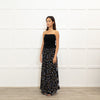 Me + Em Black Grey Brown Floral Maxi Skirt