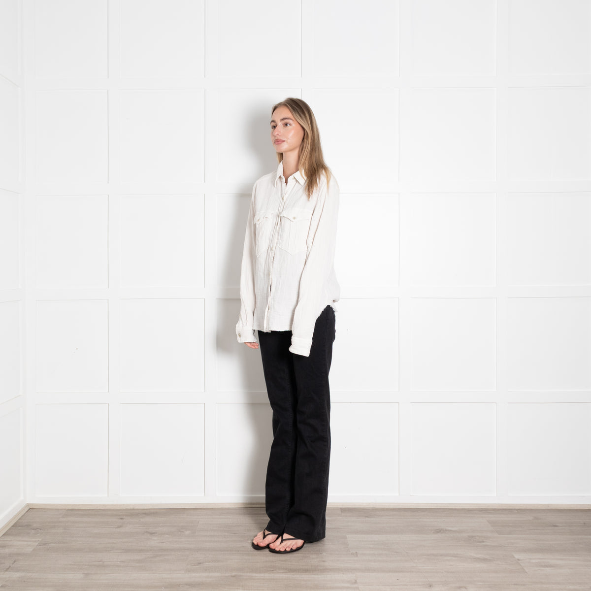 Marant Etoile White Textured Button Down Shirt