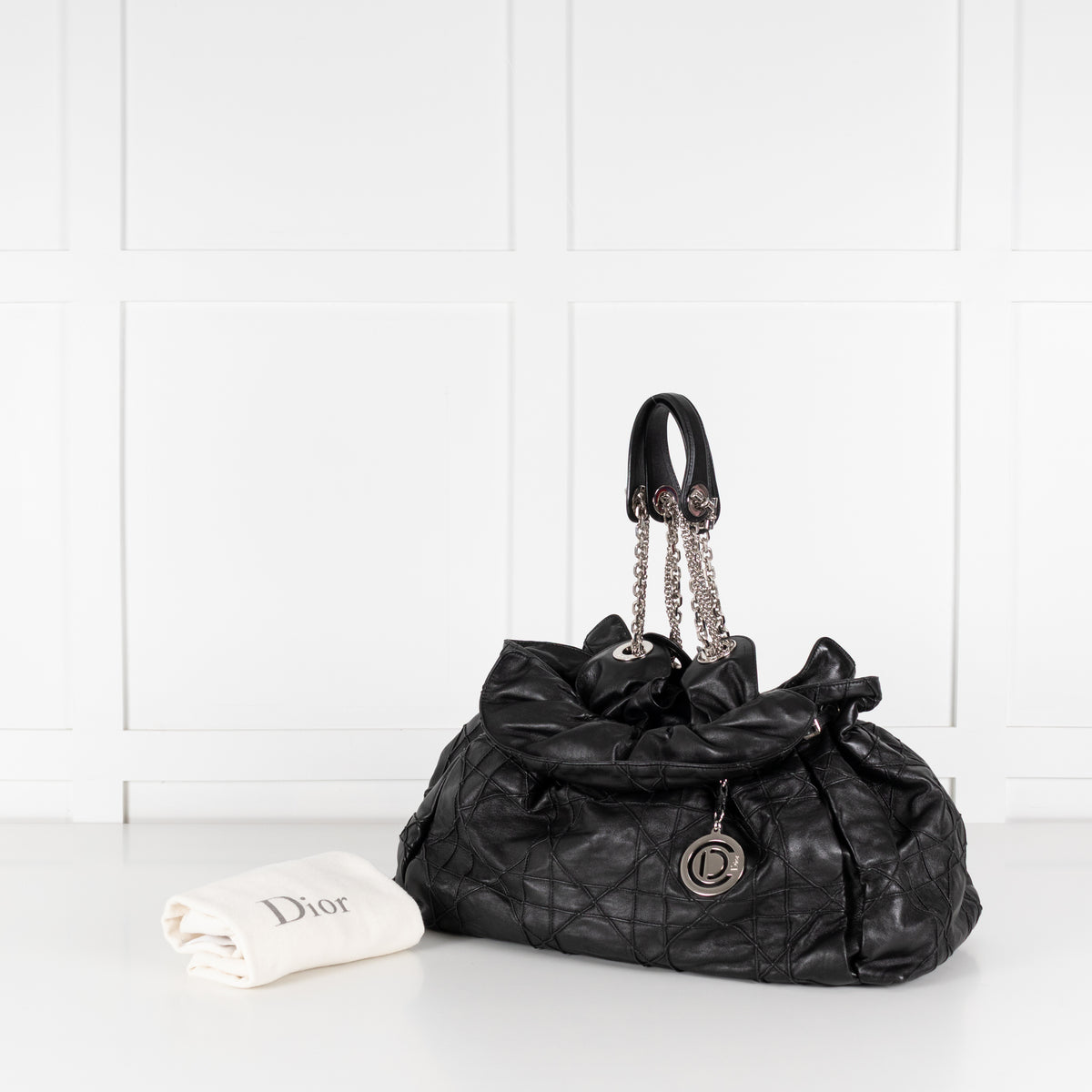 Christian Dior Black Le Trente Cannage Leather Tote Bag