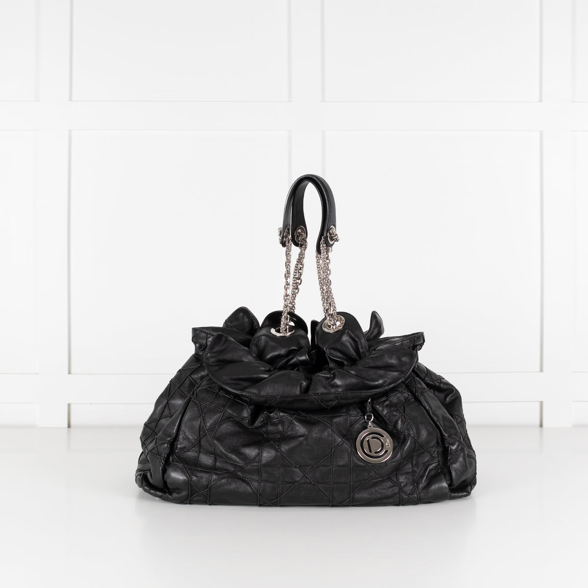 Christian Dior Black Le Trente Cannage Leather Tote Bag