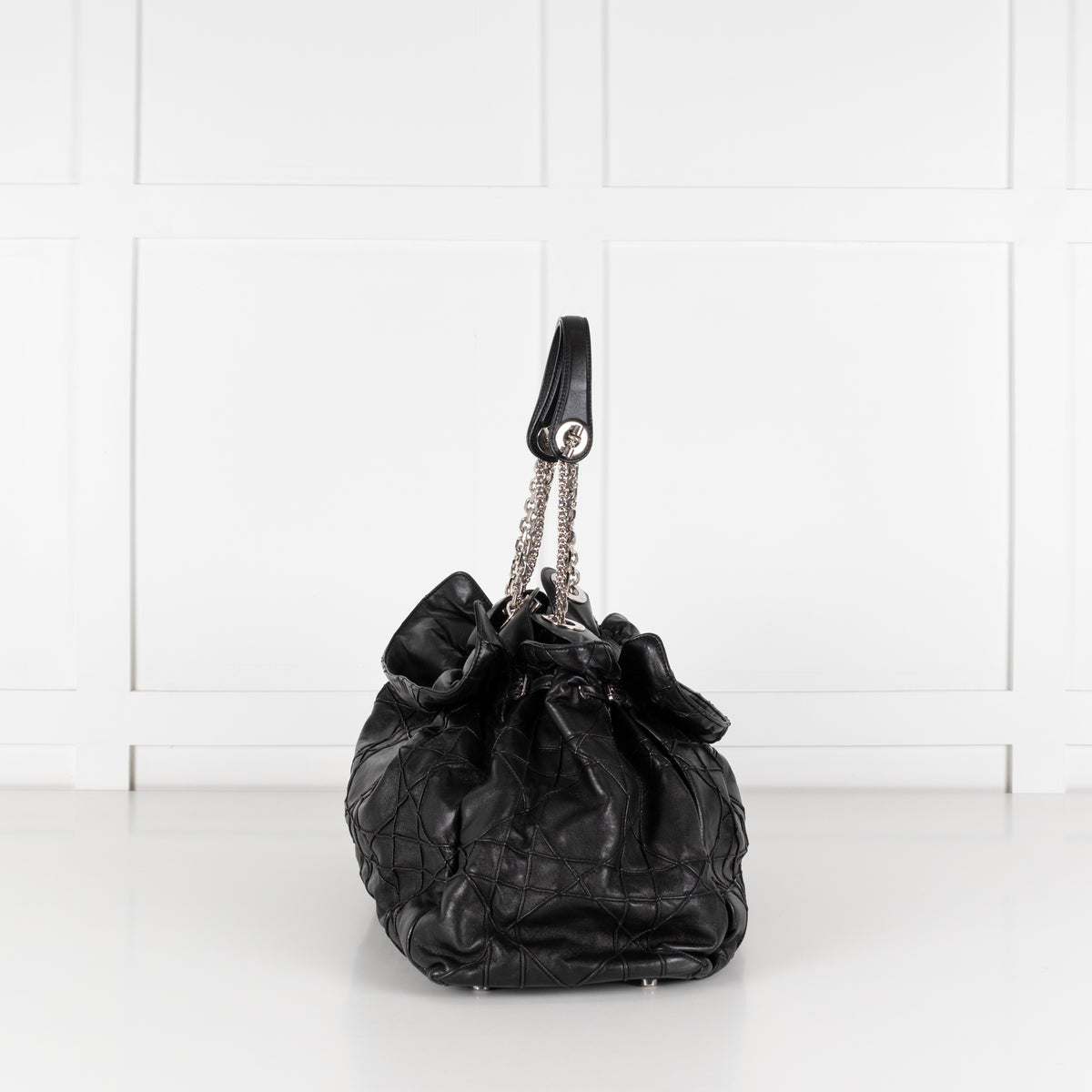 Christian Dior Black Le Trente Cannage Leather Tote Bag