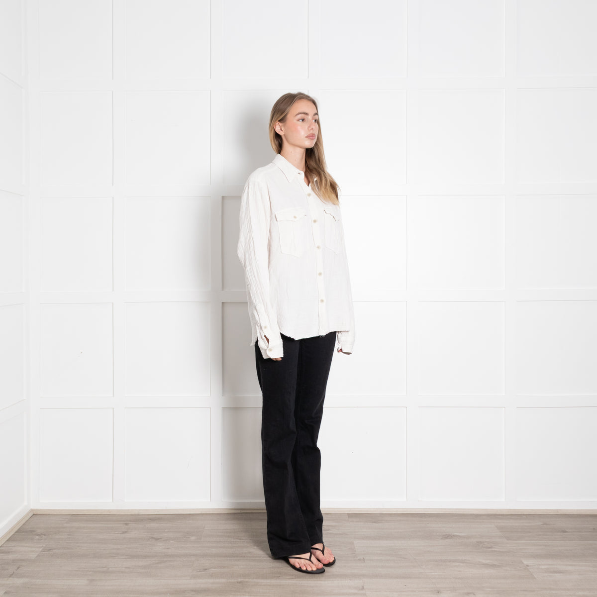 Marant Etoile White Textured Button Down Shirt