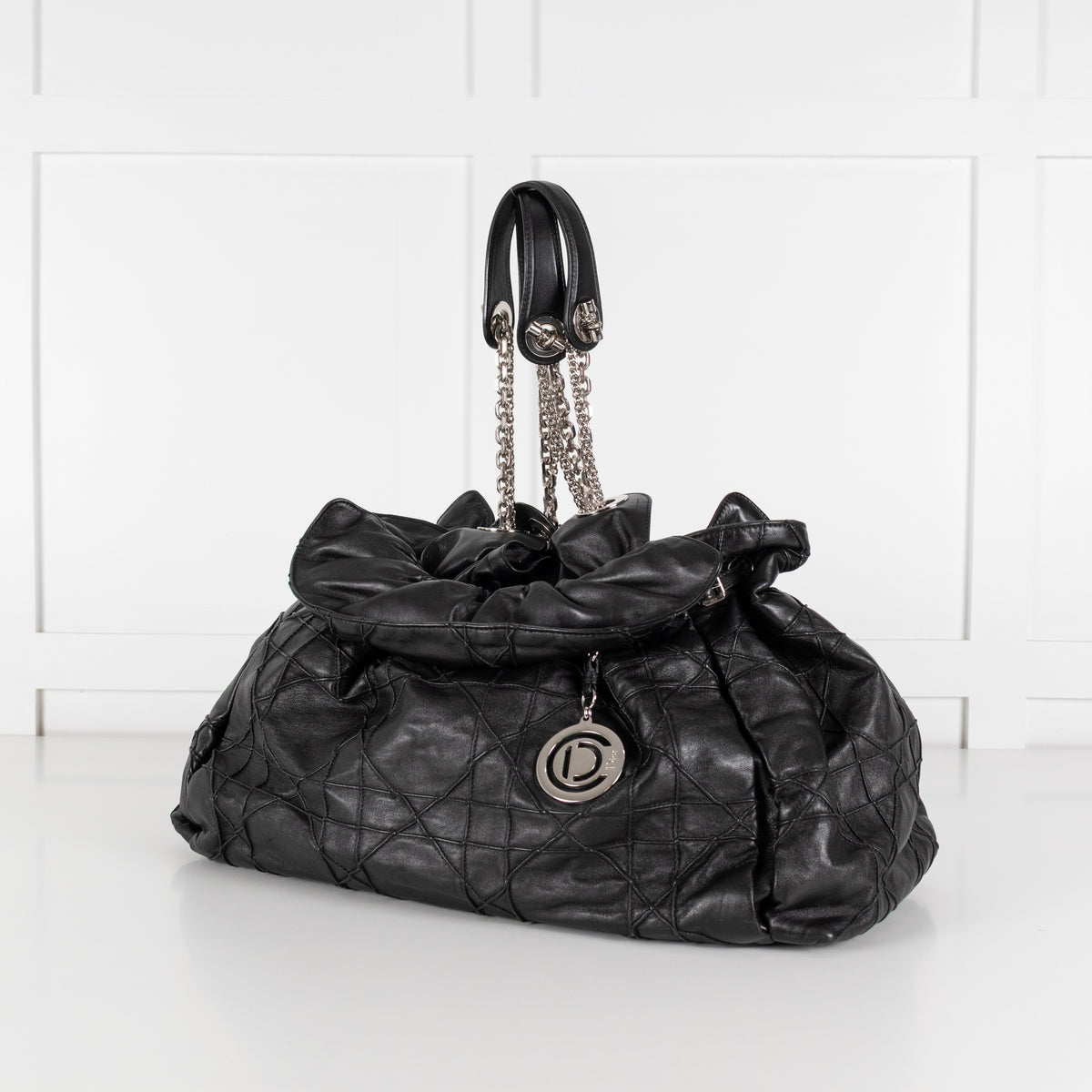 Christian Dior Black Le Trente Cannage Leather Tote Bag