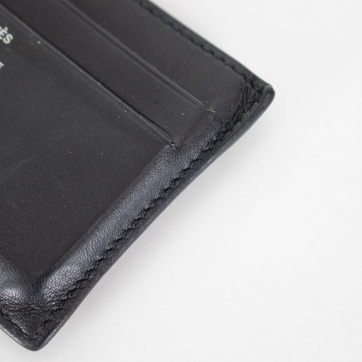 Hermes Black Leather Citizen Twill Card Holder