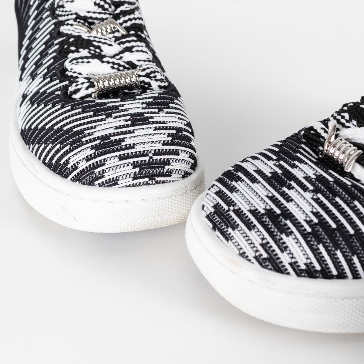Burberry Black White Check Knit Box Trainers