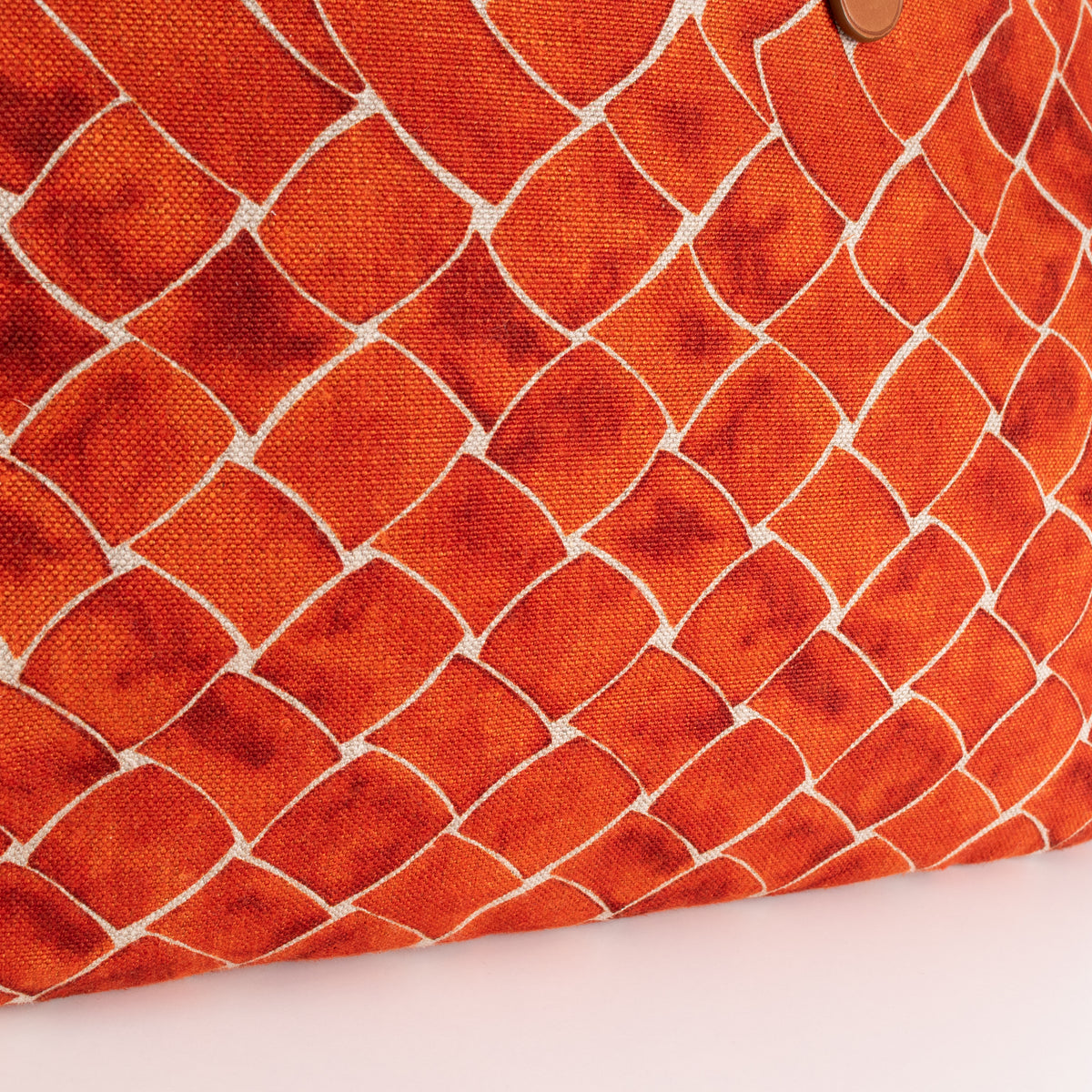 Bottega Veneta Beige Orange Baltic Canvas Tote Bag with Leather Handles