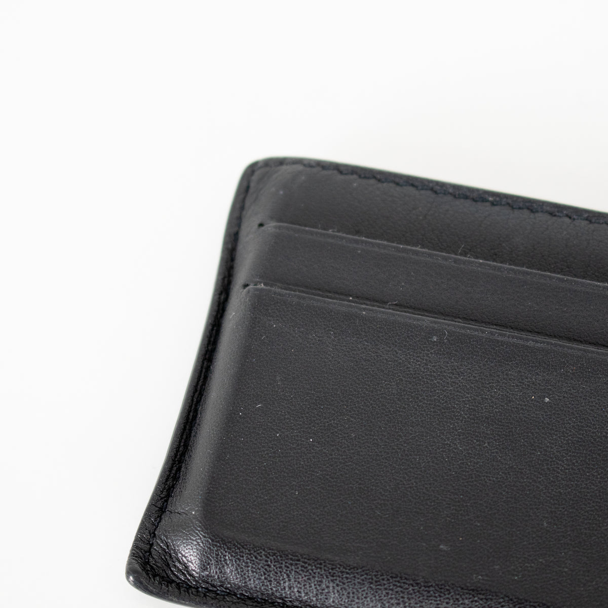 Hermes Black Leather Citizen Twill Card Holder