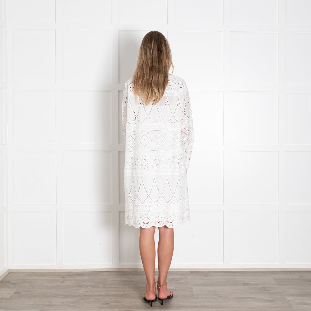 Luisa Cerano White Broderie Shirt Dress