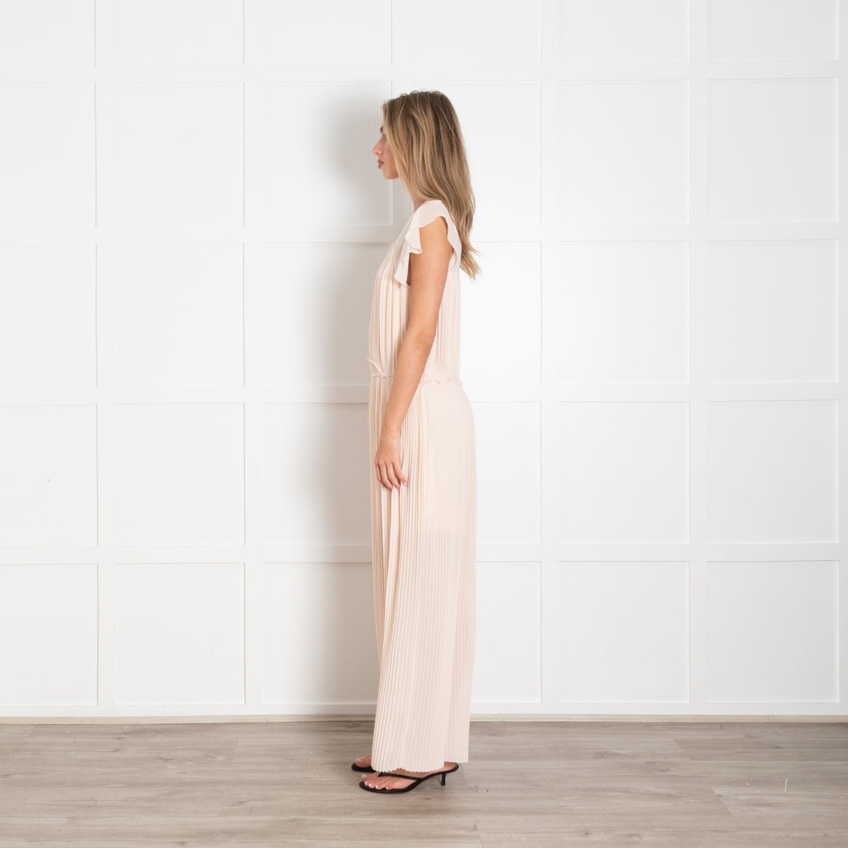 See by Chloe Champagne Frill Maxi Dress