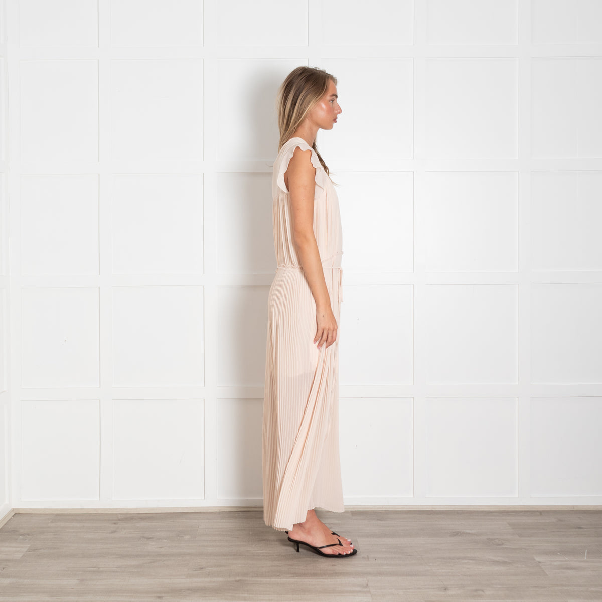 See by Chloe Champagne Frill Maxi Dress