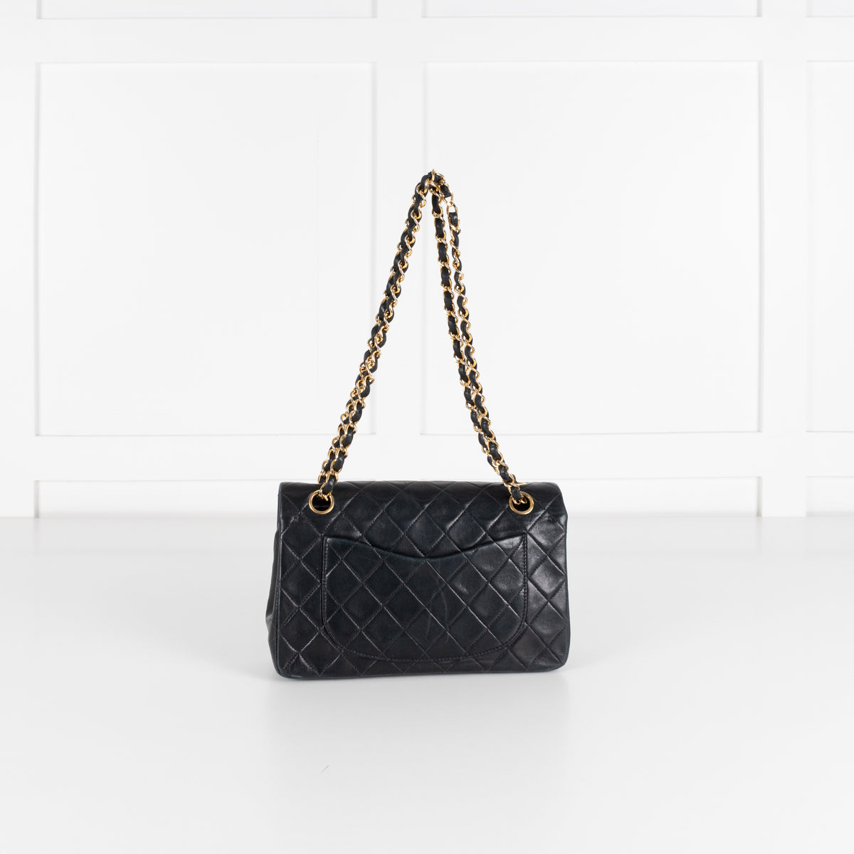 Chanel Vintage Black Lambskin Small Double Flap Bag with Gold Hardware Series 1