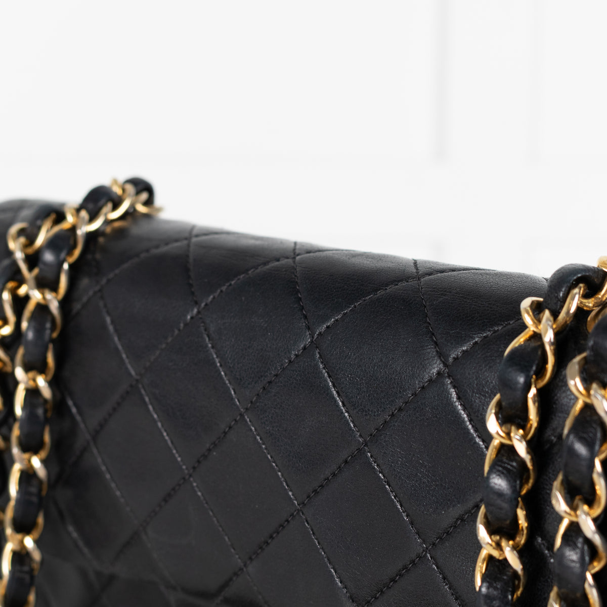 Chanel Vintage Black Lambskin Small Double Flap Bag with Gold Hardware Series 1