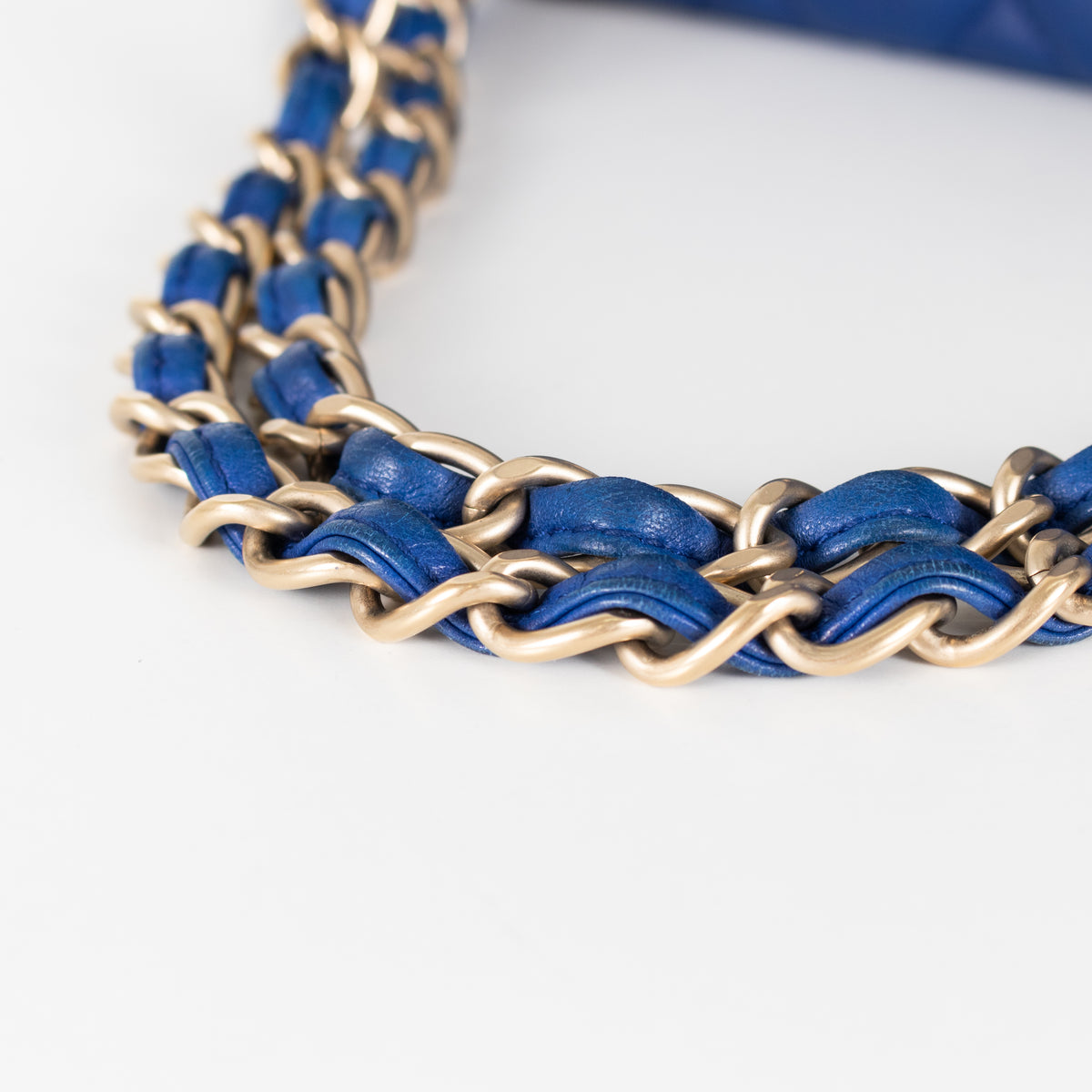 Chanel Royal Blue Matelasse Lambskin Jumbo Double Flap with Brushed Gold Hardware