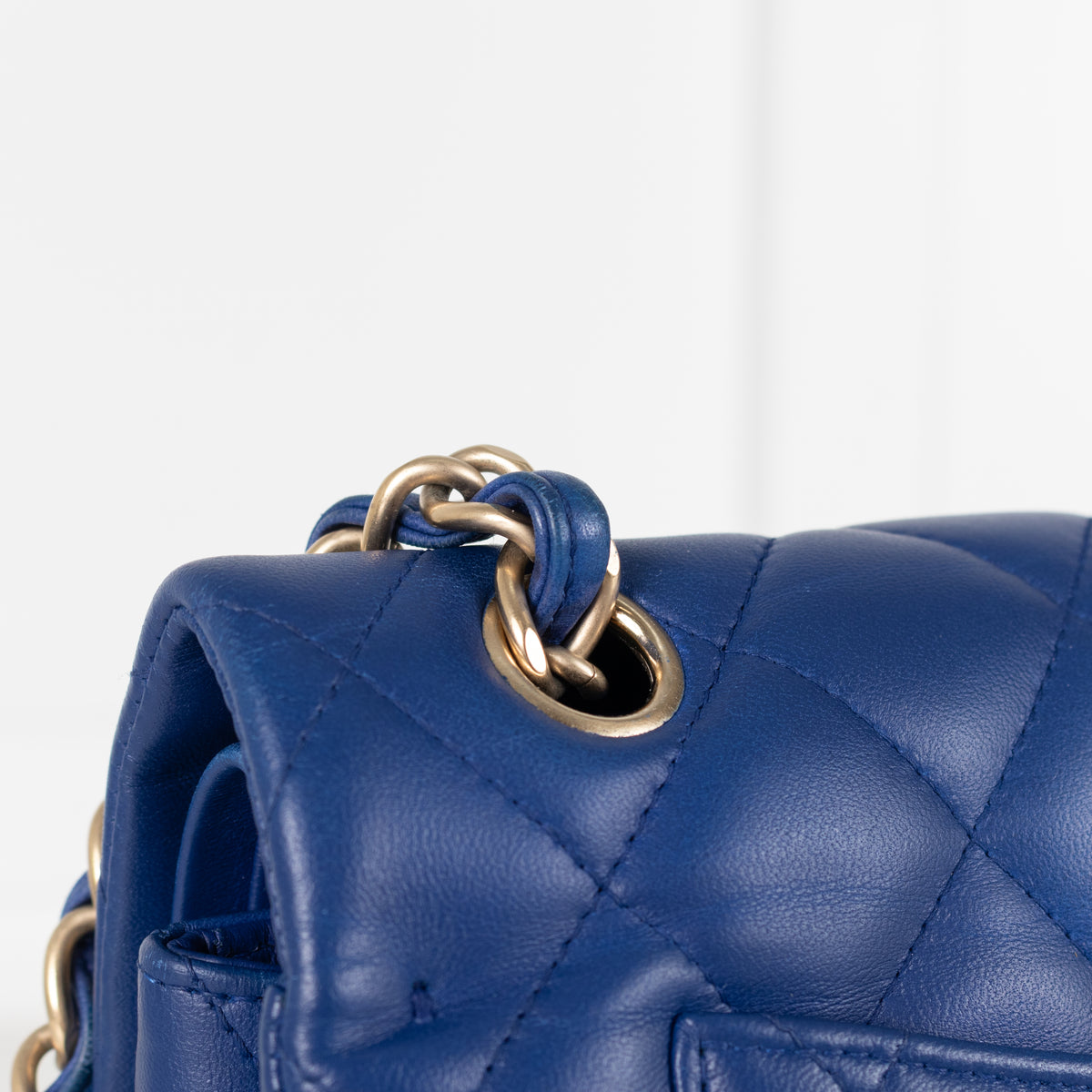 Chanel Royal Blue Matelasse Lambskin Jumbo Double Flap with Brushed Gold Hardware
