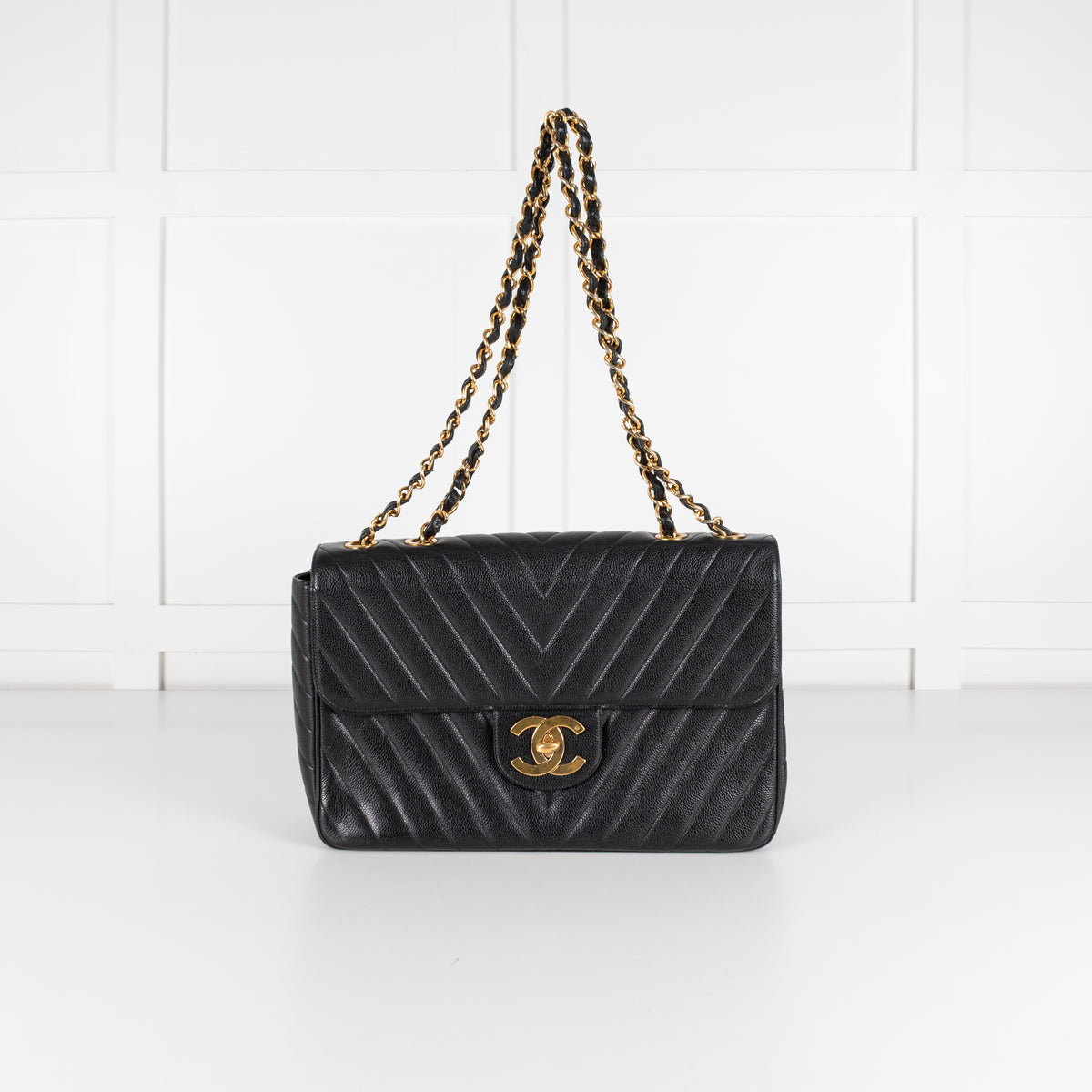 Chanel Vintage Black Caviar Maxi Flap Bag