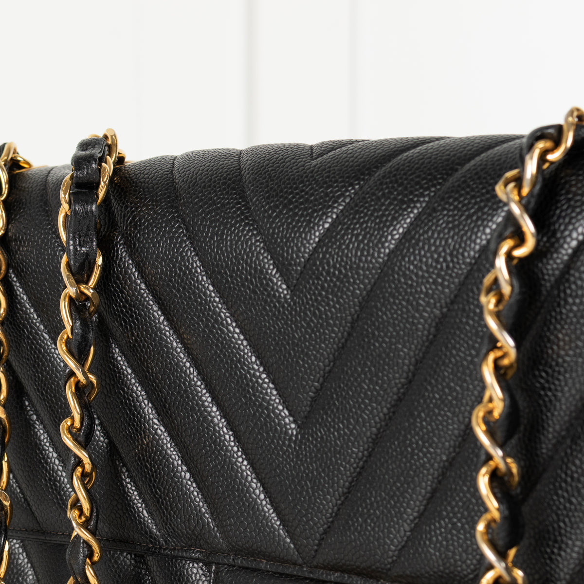 Chanel Vintage Black Caviar Maxi Flap Bag